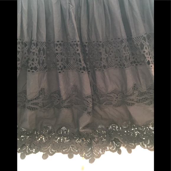 Ann Taylor Full Navy Skirt w/ Eyelet Lace Trim - Picture 2 of 2